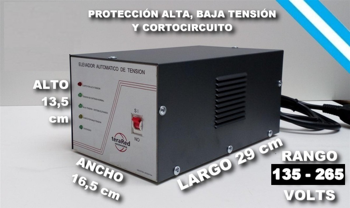 Medidas del estabilizador compacto de 5 KVA
